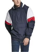 Blouson Bomber Homme Rétro Colorblock Printemps avec Capuche et Demi-Zip, Poche Kangourou Contrastante, Style Vintage Années 90 Oversize
