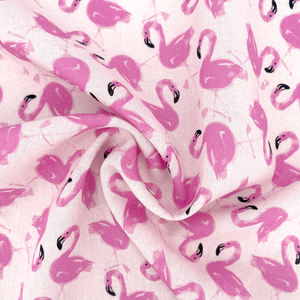 BC Muestra gratis <span class=keywords><strong>Flamingo</strong></span> Personalización Patrón Transpirable Tejido Digital Impreso Lino Rayón Tela para camisas - Product Image 2