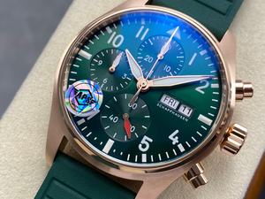 Reloj Mecánico de Súper Calidad 41.9mm APS Factory Cal. Reloj de Piloto Multifuncional 69385 Movement IW388110 en Verde Rosa - Product Image 2