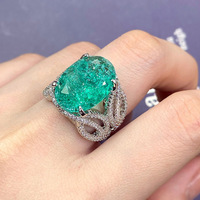 Nouveaux bijoux de mode en ligne tendance, design floral rétro classique, pierres précieuses colorées imitant le laiton Paraba, accessoires pour femmes