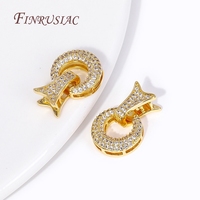Fournitures de fabrication de bijoux de mode : Connecteurs plaqués or 18 carats avec incrustation de zircon et perle pour bracelets/colliers, fermoirs, accessoires DIY, sac OPP