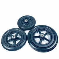 Roue pivotante médicale de 7 pouces avec pneu en PU pour fauteuil roulant ou chariot