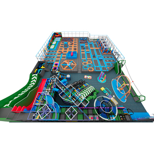 Free 3D Custom Design <b>Trampoline</b> Amusement Park Facilities Children Indoor Playground With Big Slide and Ninja Warrior - Product Image 6