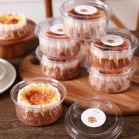 Gobelets à gâteau basques 4 et 6 pouces, pour mousse, pudding, dessert, pâtisserie, gâteau au fromage, rouleau, en plastique transparent réutilisable de qualité alimentaire
