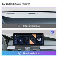 Autoradio ultra étroit 12.3 "Android 14 Snapdragon 665 pour BMW Série 3 E90 E91 E92 E93 Wireless CarPlay Android Auto 4G GPS