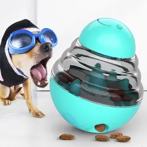 Tumbler Otomatis Pemberi Makan Hewan Peliharaan Lambat, Mainan Bola Anjing untuk Hewan Peliharaan Iq Meningkatkan Pengeluaran Makanan Interaktif
