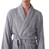 Peignoir de bain en coton éponge 100% multicolore pour couple, hôtel, long, doux, absorbant, unisexe, avec logo personnalisé