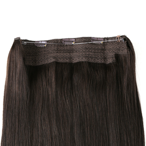 Extensiones de Cabello K.SWIGS, Cabello Humano Remy Liso Chino, 120g, Tamaño Ajustable, Clips Seguros, Suave y Sedoso, Color Castaño Oscuro para Mujer, Sin Puntas Abiertas - Product Image 3