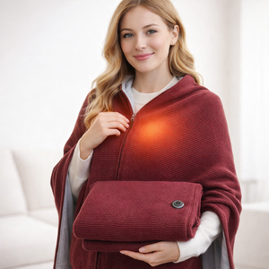 Couverture chauffante <span class=keywords><strong>sans</strong></span> <span class=keywords><strong>fil</strong></span>, châle <span class=keywords><strong>chauffant</strong></span> électrique, 3 niveaux de chauffage, batterie externe rechargeable, comme cadeaux d'hiver pour les femmes et les mamans - Product Image 1