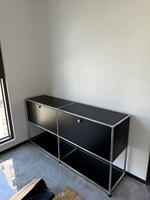 Meuble de rangement modulaire en métal noir et blanc personnalisé pour salon et chambre à coucher, buffet en métal, rangement modulaire