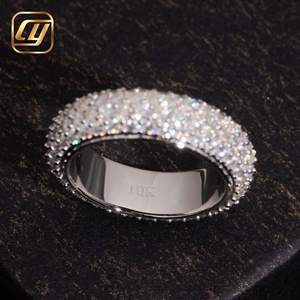 Bague de Fiançailles et de Mariage Empilable en Argent 925, Entièrement Pavée de Diamants de Laboratoire Créés, Luxe, Faible MOQ, Vente Directe Usine - Product Image 5