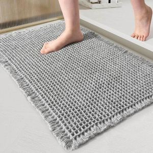 Super Absorbent Eco-Friendly Solid Microfiber <b>Waffle</b> Bath Mat Modern Non-Slip Bathroom Rug Ultra Soft <b>Machine</b> Washable - Product Image 5
