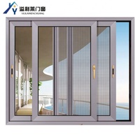 Fenêtres coulissantes horizontales modernes en aluminium à double vitrage trempé, en acier inoxydable, anti-moustiques, pour hôtels et villas, directement de l'usine
