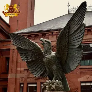 Garten Granit-Metall Bronze fliegender Adler-Statue lebensgröße Metall-Tier-Skulptur große Bronze-Adler-Statue