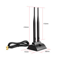 Antenne WiFi intérieure bi-bande 2,4 GHz 5,8 GHz 12 dBi à gain élevé, interface filetée, antenne omnidirectionnelle en caoutchouc, pour routeur AP vertical, personnalisable OEM