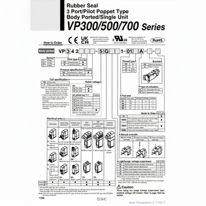 Électrovanne pneumatique SMC VP342RK-4DZ1-02A pièces pneumatiques - Product Image 1
