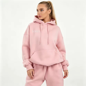 Custom Logo Anti-Pilling Active <b>Workout</b> Fleece Pullover Sweatshirts Cotton Heavyweight Oversized Cotton <b>Hoodie</b> for Women - Product Image 1