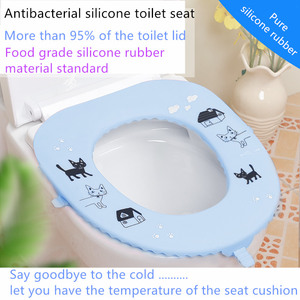 Coussin de siège de toilette chauffant en silicone imperméable pour la maison, avec protection et stérilisation, en caoutchouc souple, pour les soins capillaires - Product Image 3