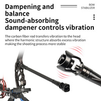 Stabilisateur d'arc en fibre de carbone STARCN - Amortisseur harmonique avec poids amovibles, plusieurs tailles - Amortissement des vibrations pour arc composé