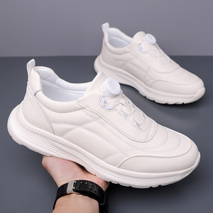 Zapatos de Cuero para Hombre, Punta Redonda, Cierre de Hebilla, Suela Suave, Casuales, Deportivos, para Viajar y Correr, Color Negro - Product Image 2