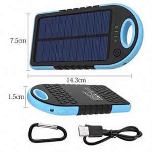 โลโก้แบบกำหนดเอง แบตสำรองพลังงานแสงอาทิตย์แบบพกพาความจุสูง 5000mAh พร้อมไฟฉาย LED แบตสำรองพลังงานแสงอาทิตย์ขนาดเล็กสำหรับตั้งแคมป์ - Product Image 4