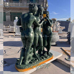 Décoration de <span class=keywords><strong>jardin</strong></span> Célèbre sculpture à la main en pierre naturelle marbre Statue de fille nue grandeur <span class=keywords><strong>nature</strong></span> Trois sculptures de beauté - Product Image 3