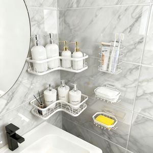 Estante Esquinero Metálico Negro Mate Resistente a la Corrosión para Baño, Organizador de Ducha Adhesivo sin Perforaciones, Set de Estantes de Almacenamiento Montados en Pared - Product Image 2