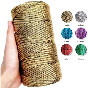 <span class=keywords><strong>Cuerda</strong></span> de Macramé con Núcleo Metálico de 3mm, Cordón Decorativo Dorado y Plateado, Hilo para Tejer, Manualidades, Crochet, <span class=keywords><strong>Cuerda</strong></span> Trenzada, Venta al Por Mayor - Product Image 1