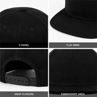 Topi Baseball 5 Panel Dua Warna dengan Logo Custom, 100% Katun, Model Snapback Terstruktur untuk Golf, Lari, dan Acara Tim