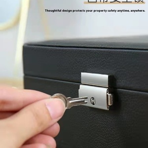 New Double-Layer <strong>Lockable</strong> Square Wooden Rectangle <strong>Jewelry</strong> <strong>Box</strong> Earring Storage Hand <strong>Jewelry</strong> <strong>Box</strong> Gift <strong>Box</strong> Wholesale - Product Image 6
