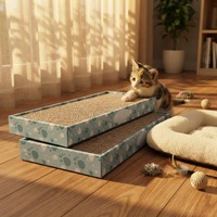 Griffoir pour chat en carton imprimé coloré moderne, à profil bas, durable, pour affûter les griffes, pour chatons