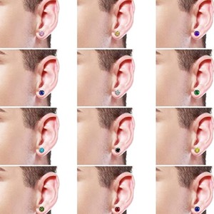 Wholesale Stainless Steel Magnetic Clip-On <b>Earrings</b> With Various Zircon Colors for Men & Women | Non <b>Piercing</b> Jewelry - Product Image 6