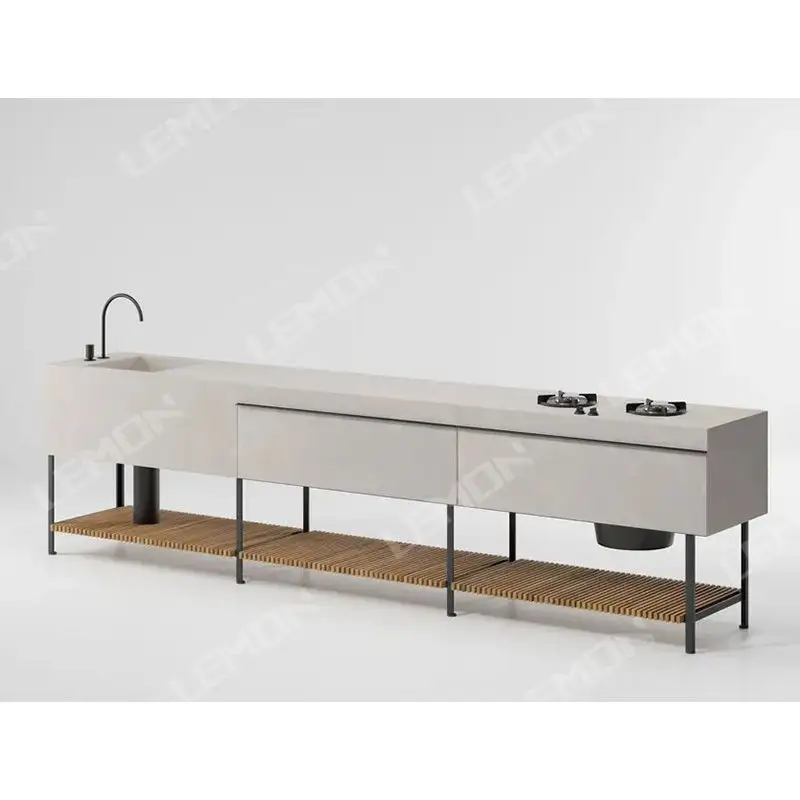 Muebles de cocina armario de cocina de acero inoxidable personalizado con precio de fábrica cocina al aire libre independiente