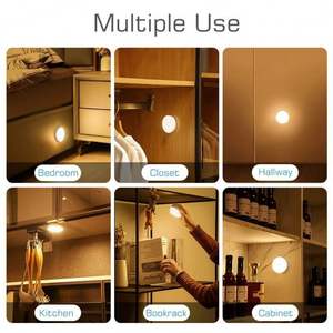 Lampes LED à détecteur de mouvement pour armoires de cuisine, rechargeables par USB, éclairage mural intelligent à induction, veilleuses pour placards - Product Image 6
