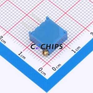 Résistance/potentiomètre réglable 3296X-201, composant traversant (THT)-3P, 9,5x4,8 mm, résistance 200 ohms, 10 %, 500 mW, 250 ppm/ ℃ - Product Image 2