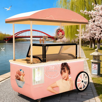Chariot à glaces portable, chariot à gelato mobile à vendre, chariot de vente de glaces commercial, chariot à pousser personnalisable pour événements en plein air