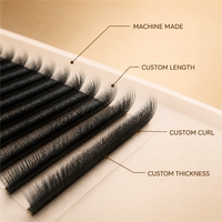 Cils individuels professionnels pour greffe en rangée serrée, ultra-doux, à racine stable, spécial salon, haute qualité, 0,25 mm, sur mesure