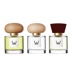 Vietnam Round Corner Empty Perfume Spray Glass <b>Bottles</b> Wooden <b>Lids</b> Packaging <b>Closures</b> - Product Image 2