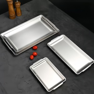 Dayanıklı Paslanmaz Çelik Tepsi - Altın ve Gümüş Kaplama, Restoran, Büfe ve Ev Mutfağı Kullanımı İçin İdeal - Product Image 6