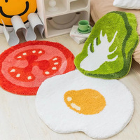 Tapis moderne et mignon en forme de légumes de dessin animé, antidérapant, à poils touffus, couverture créative pour chambre d'enfant, usage domestique, fabriqué à la machine