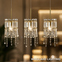 Nouveau Lustre LED en Fer Cristal pour Restaurant, Design Créatif pour Salle à Manger, Bar, Café, Réception, Lampes Modernes Simples et Faciles à Installer