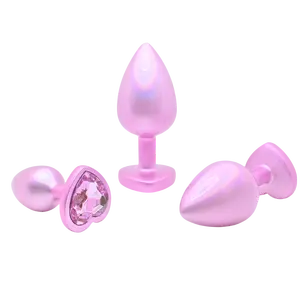 New Shiny Heart Metal Anal Plug 3 Size Removable Butt Plug Stimulator Prostate Massager Dildo Sex Toys For Men And Women Gay