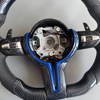 Volant en fibre de carbone pour BMW F36 F30 F10 F15 F20 F22 F25 F32 M3 M5 E46 E60 E70 E90 E91 Cuir blanc M Sport