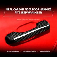 Couvre-poignée de porte en fibre de carbone pour Jeep Wrangler, décoration extérieure, accessoires de voiture tout-terrain sport