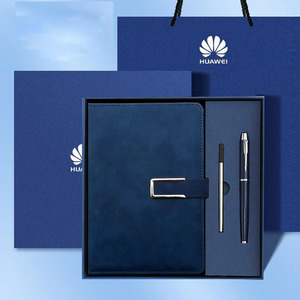 Bán buôn khuyến mãi sang trọng A5 máy tính xách tay với bút ba trong một hộp quà tặng thiết lập biểu tượng tùy chỉnh Kinh doanh Quà Tặng làm việc họp cuốn sách Kỷ Lục - Product Image 1