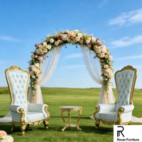 Chaises de mariage de luxe pour les mariés, chaise en bois massif sculpté doré pour les banquets et les mariages, fourniture de mobilier pour lieux de réception