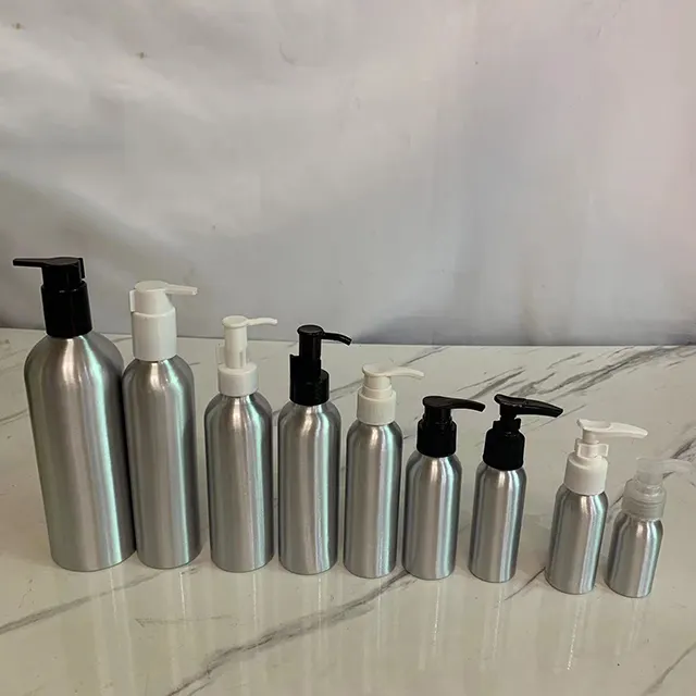 Hengjian Shampoo Douchegel Container 30Ml 50Ml 80Ml 100Ml 120Ml 150Ml 250Ml 500Ml Aluminium Lotion Pomp Fles Voor Persoonlijke Verzorging