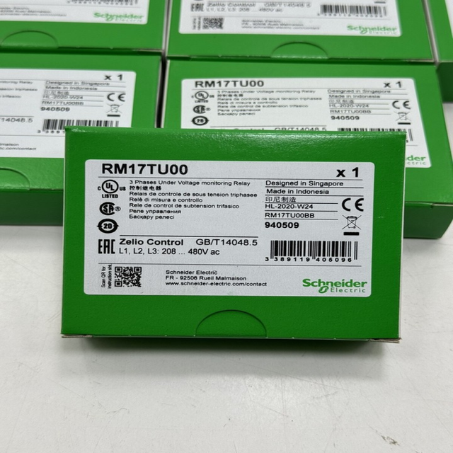 Original Brand New RM17TU00 ZELIO 3 PHASE UNDER VOLTAGE MONITORING RELAY for PLC