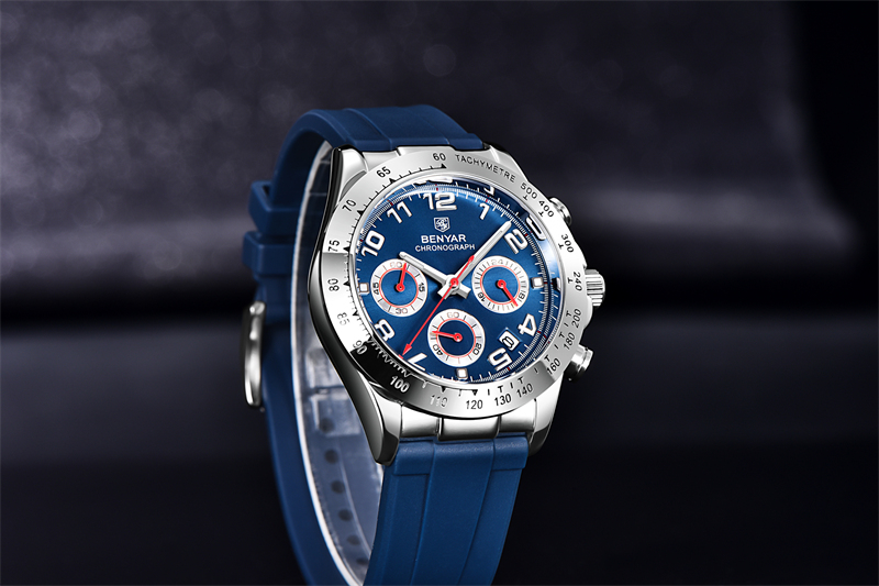 Top marque BENYAR nouveaux hommes montres à Quartz de luxe Silicone chronographe 30M étanche montre de sport pour hommes reloj hombre