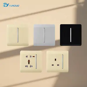 UK Standard Electrical Power Outlet 1 Gang Safety Socket Wall Switch and Socket